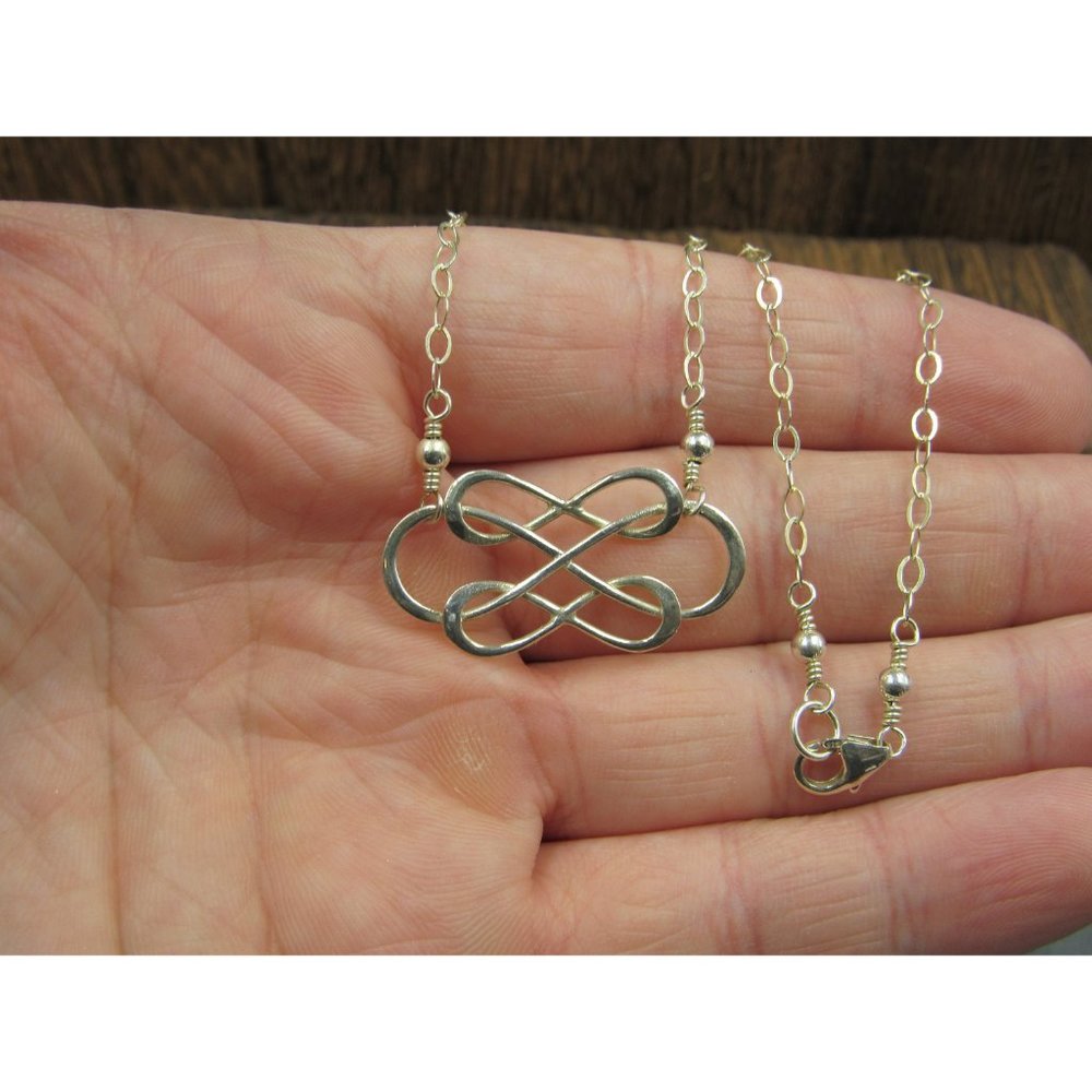 18" Sterling Silver Interlocking Infinity Symbols… - image 2